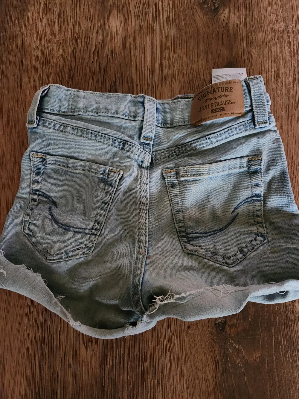 Signature by Levi Strauss Light Blue Denim Rolled-Hem Kids Shorts